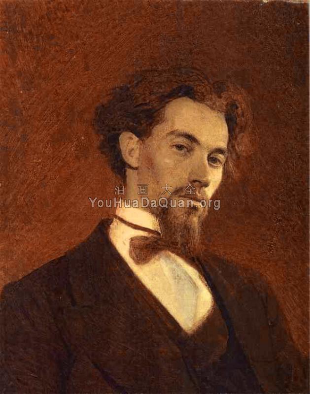 Portrait of the Artist Konstantin Savitsky - 伊凡·尼古拉耶维奇·克拉姆斯柯依